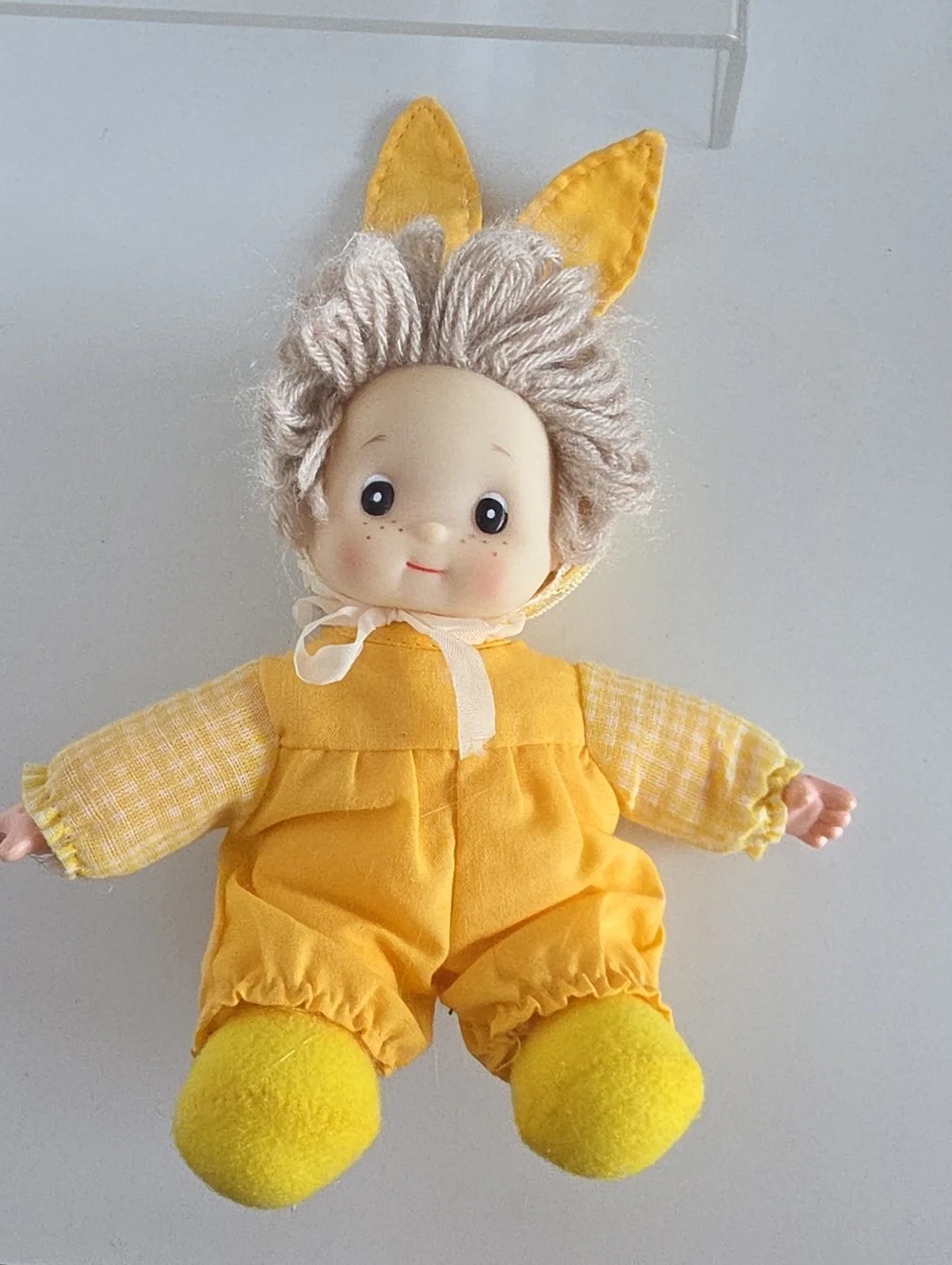 Vintage 1990's Soft Body Collectible Doll With Bunny Ears 6”